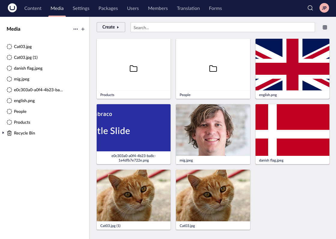 Media Section - Cardview