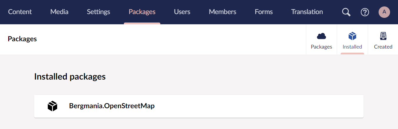 Backoffice - Packages section - leftover dependency
