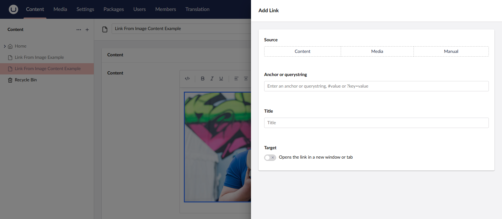 Create a Link from an Image