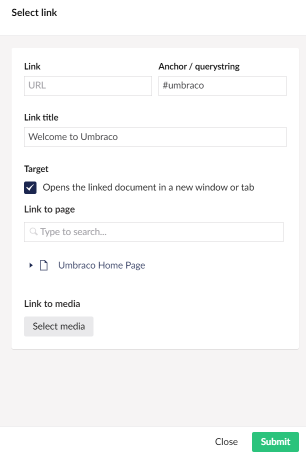 Linking to an anchor
