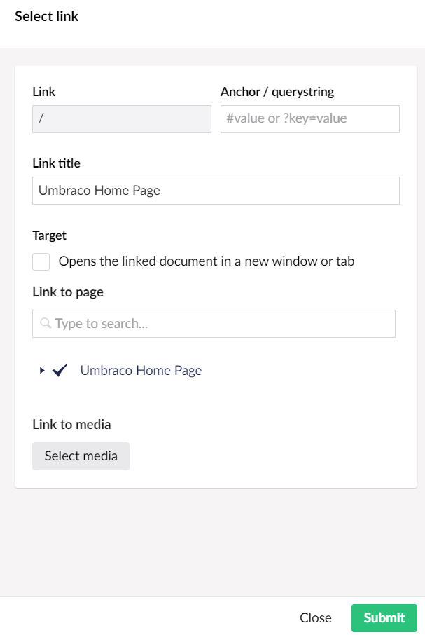 Link to a Page in Umbraco